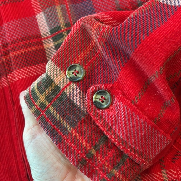Vtg Limited Jacket Red Plaid Cotton Twill Size Medium - Picture 4 of 6